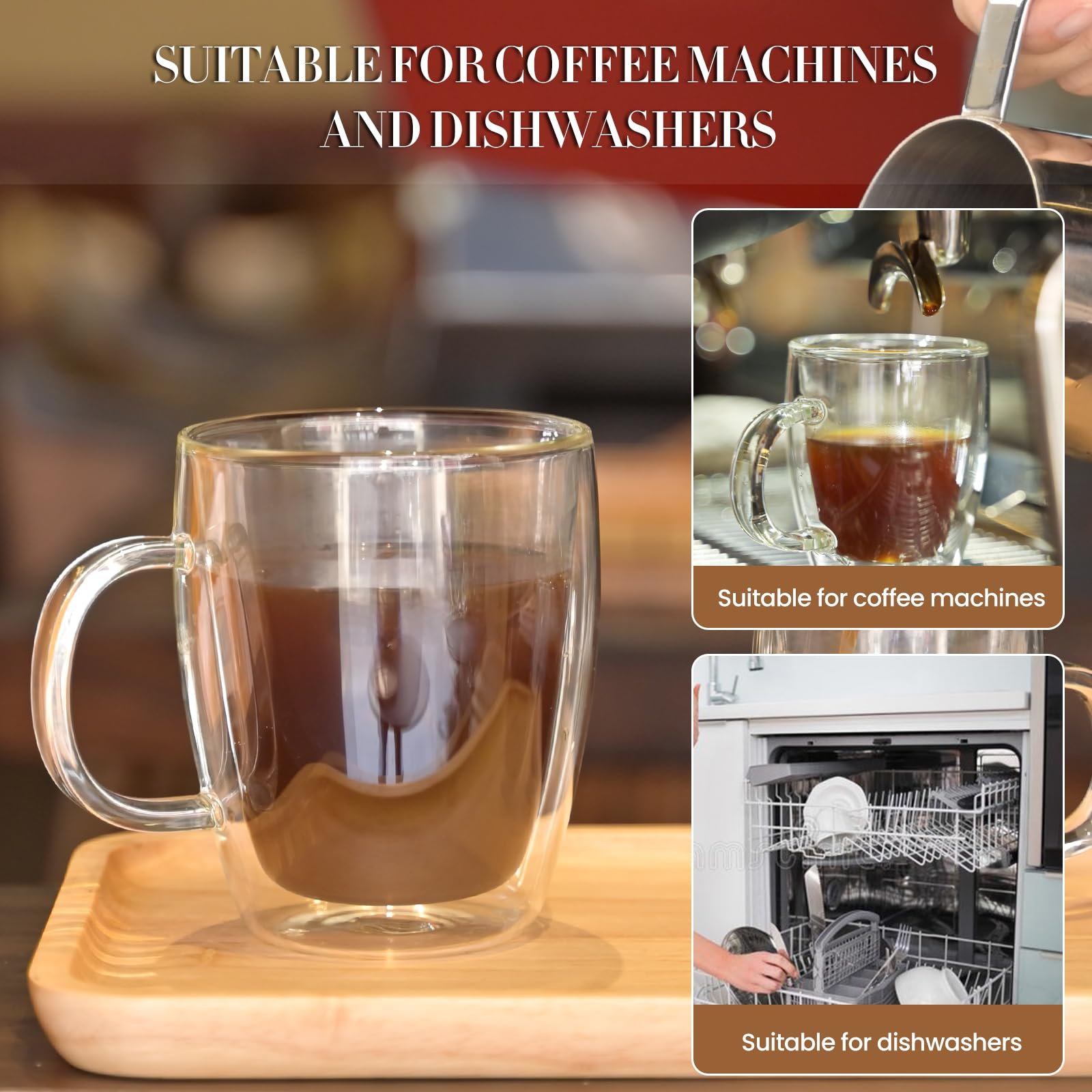 YUNCANG mug beside spoon showing 16oz scale and serving size clarity