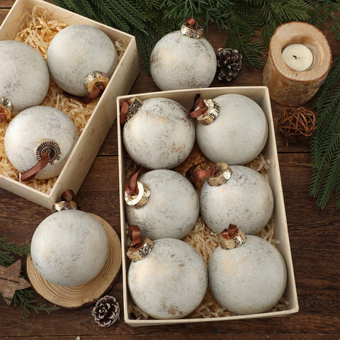 Yunlly ornaments in decorative bowl creating instant centerpiece and coordinated look