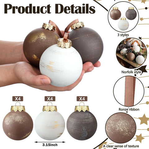 Yunlly ornaments hung on a tree showing layered neutral palette benefit