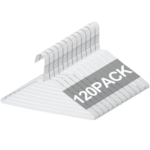 Yuntau white pack front view showing 120 hangers and neat storage benefit