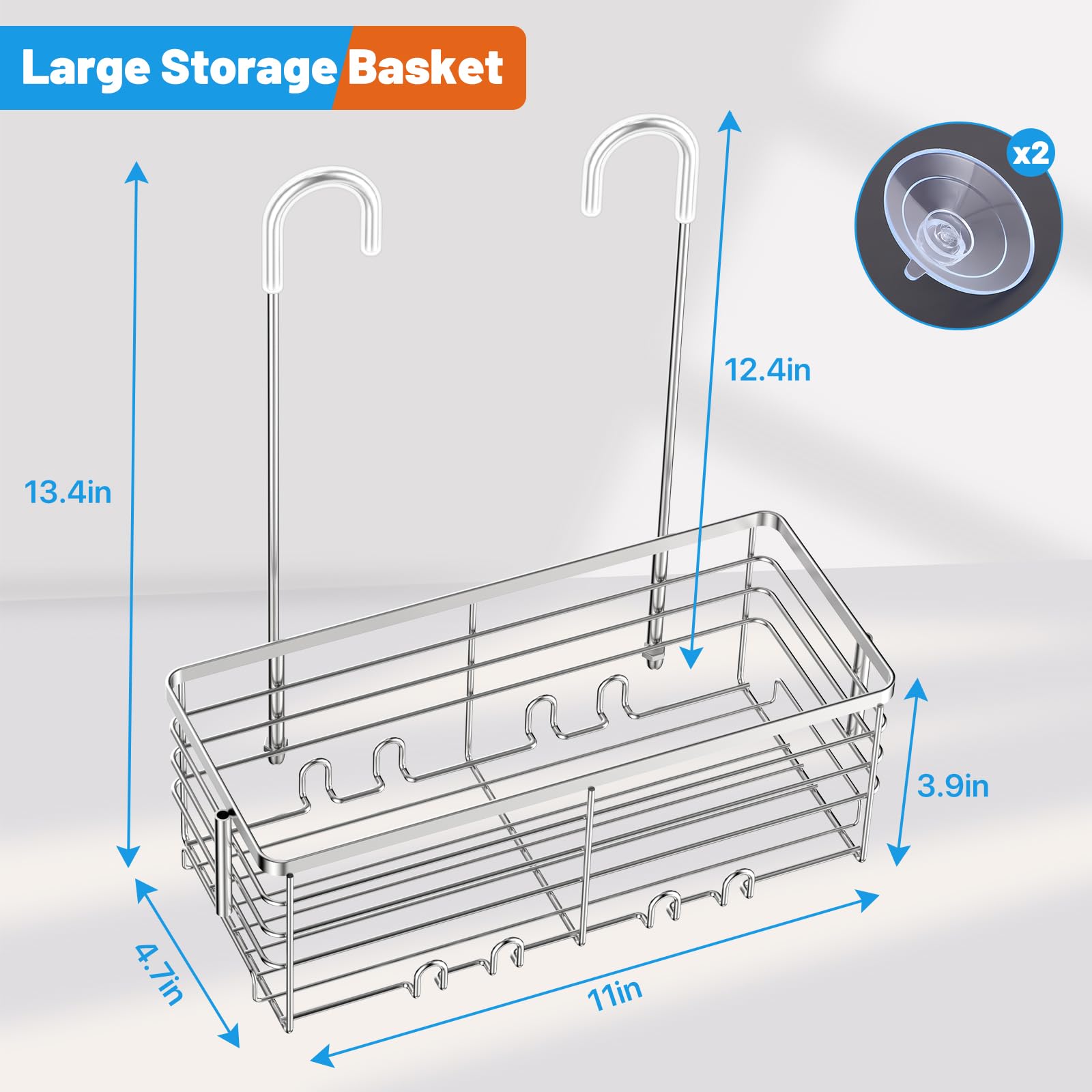 YUOROS in-shower with toiletries showing easy access and organized storage