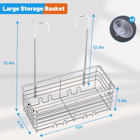 YUOROS in-shower with toiletries showing easy access and organized storage