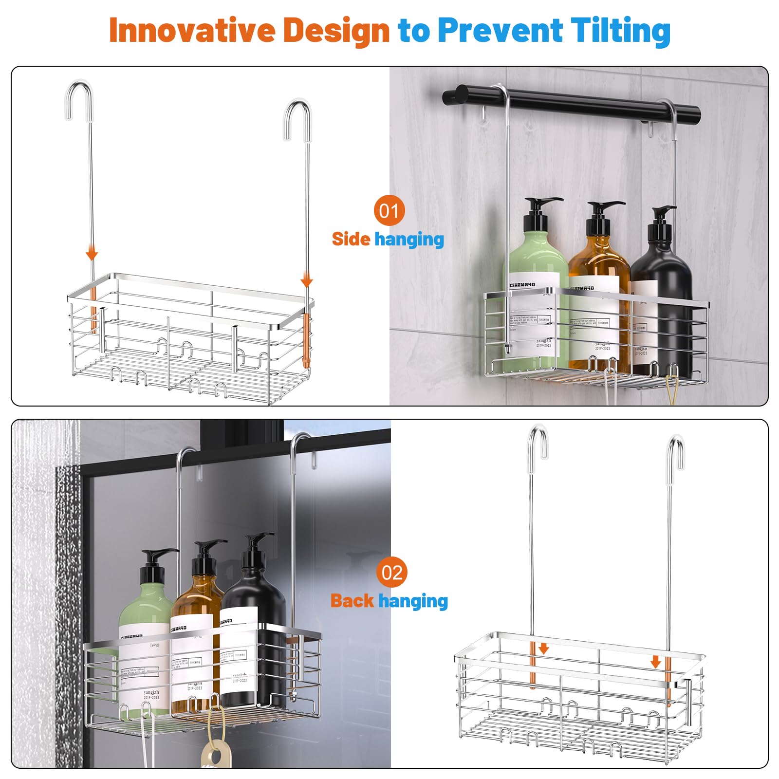 YUOROS mounted on shower door scale illustrating compact fit and capacity