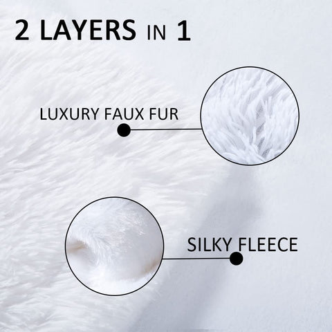 YUSOKI closeup of 2-inch faux fur pile highlighting soft texture benefit
