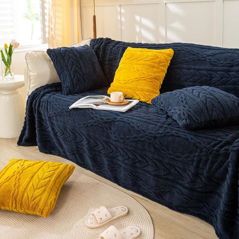 YUSOKI draped at bed end providing stylish layering and extra warmth