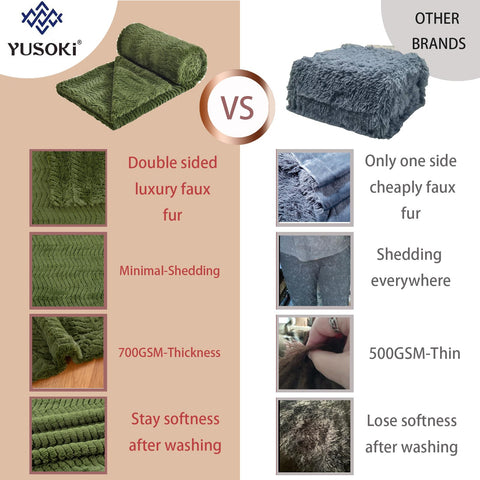 YUSOKI close-up of faux fur pile highlighting soft texture and durable plushness