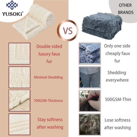 YUSOKI faux fur closeup highlighting herringbone fishbone pattern and soft touch