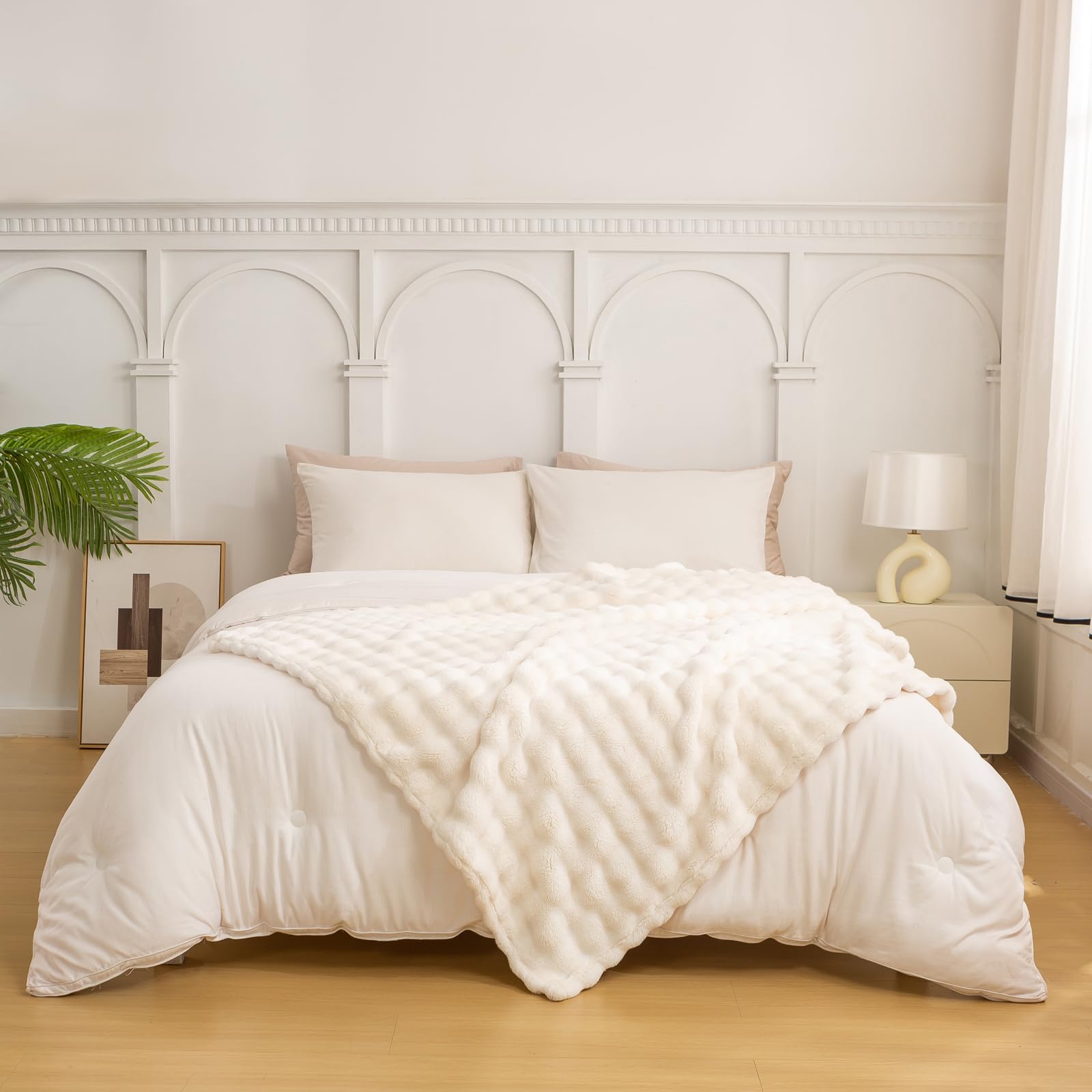 YUSOKI spread on bed showing scale and decorative layering benefit