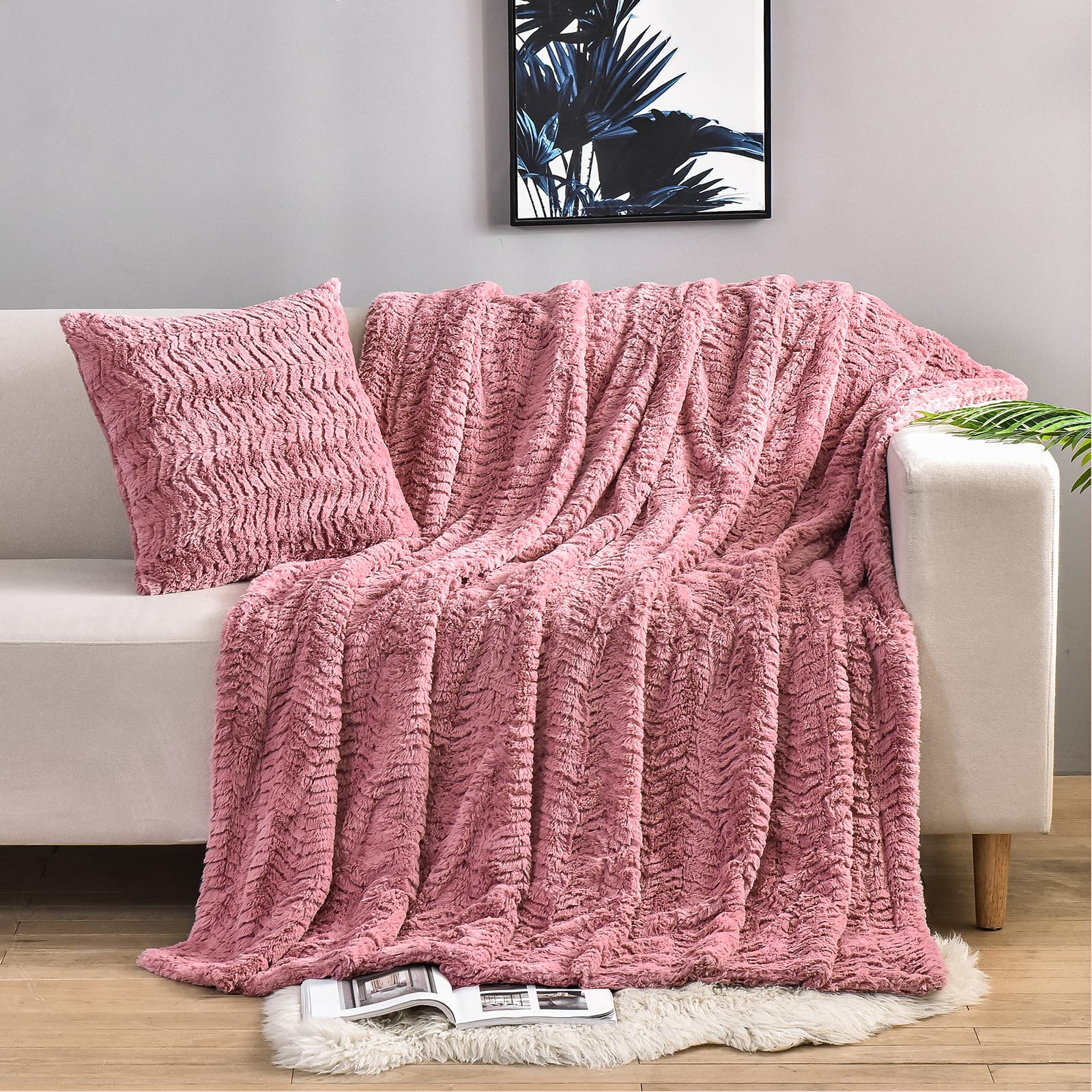 YUSOKI muted mauve folded front showing plush finish and elegant look