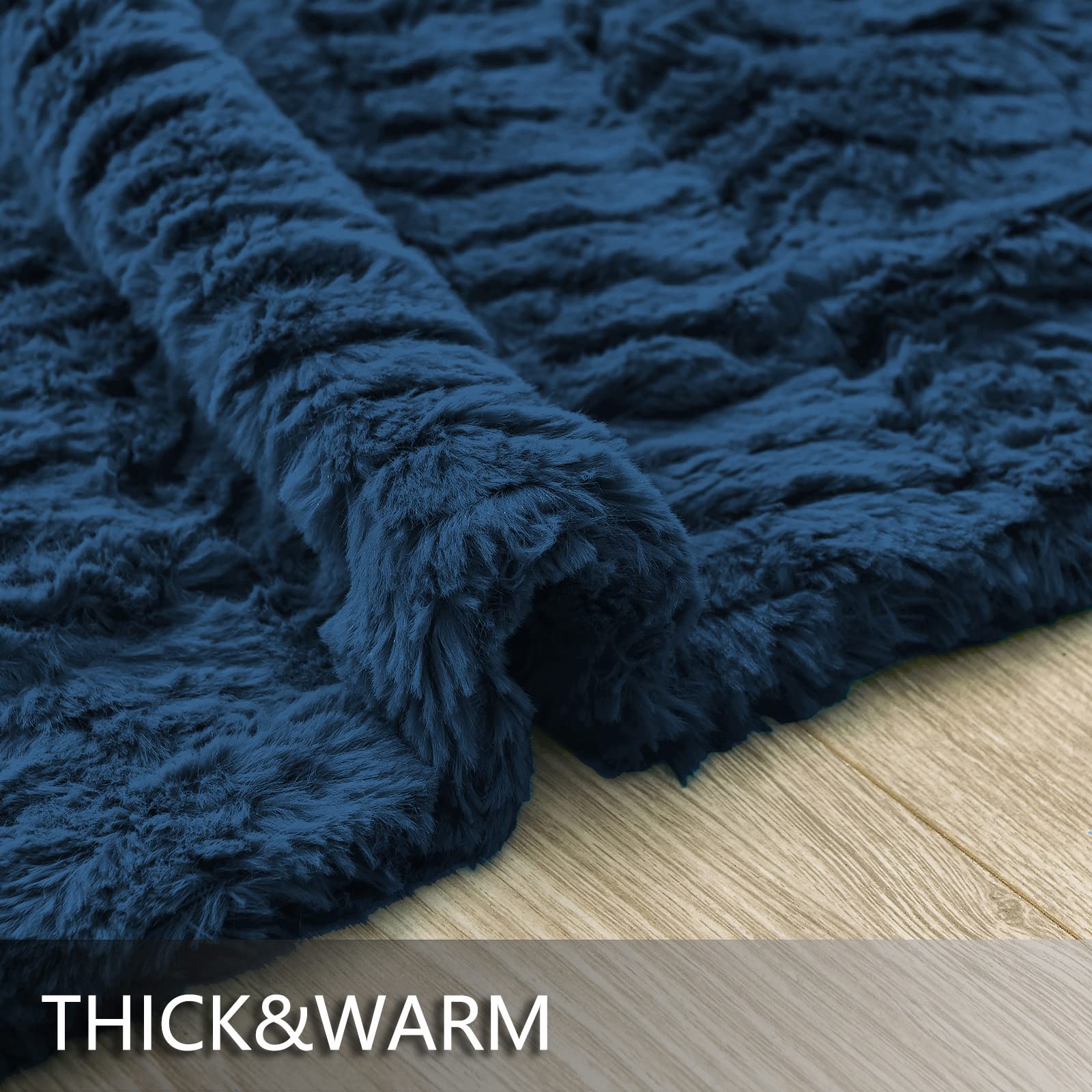 YUSOKI throw scale with person illustrating generous 50x63 size and cozy fit