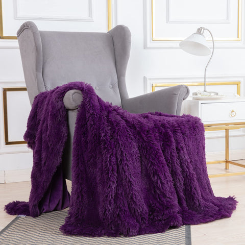 YUSOKI purple throw back velvety mink detail for smooth comfort