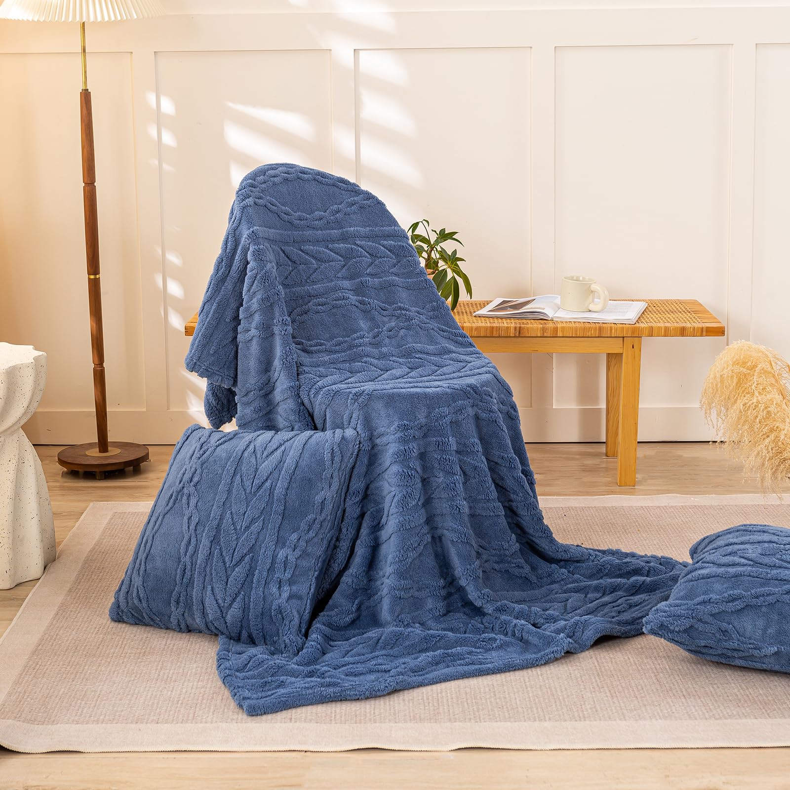 YUSOKI draped over bed foot showing oversized coverage and style