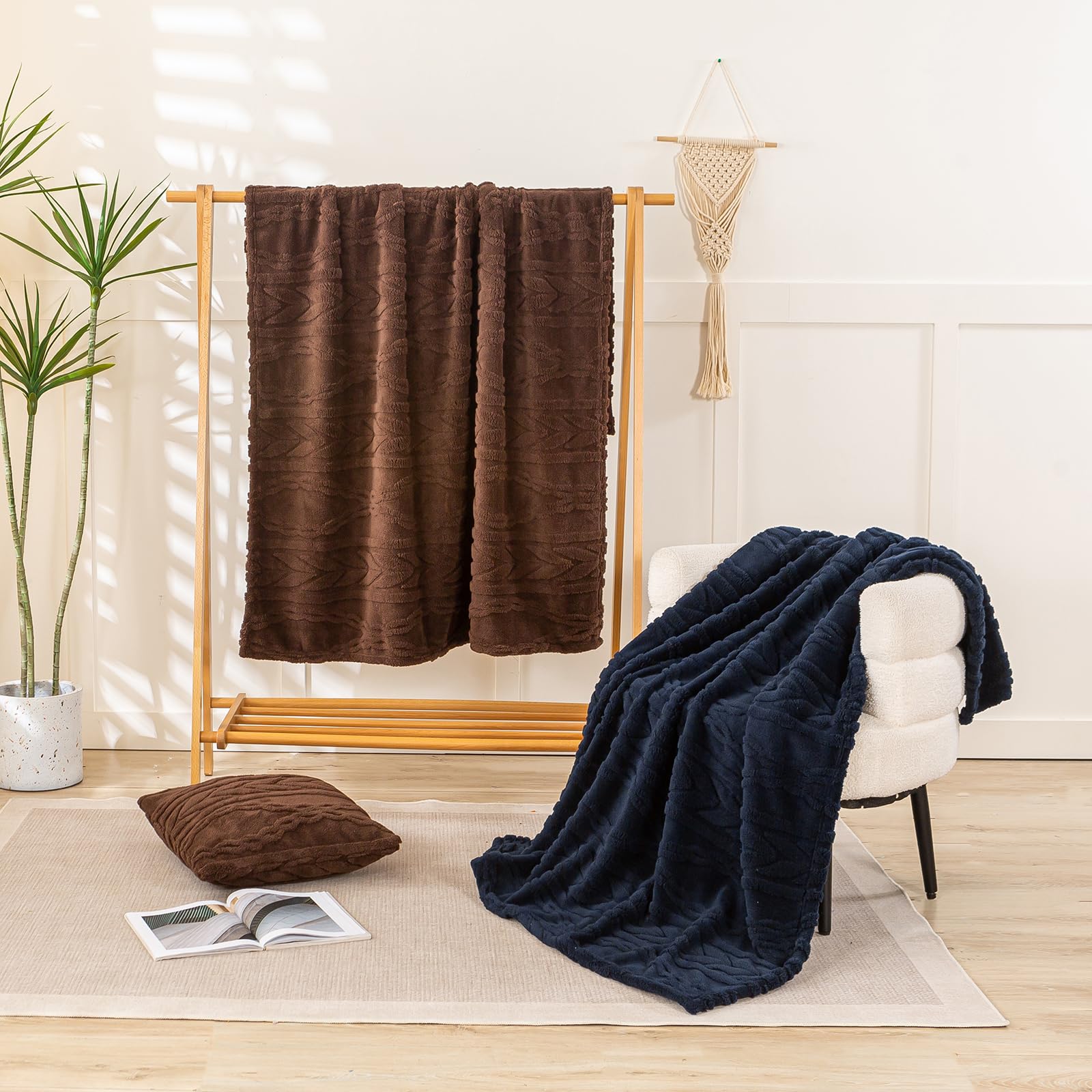 YUSOKI folded on sofa highlighting extra coverage and neat storage