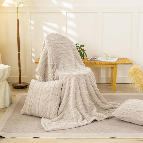 YUSOKI throw at foot of bed showing layered bedroom styling benefit