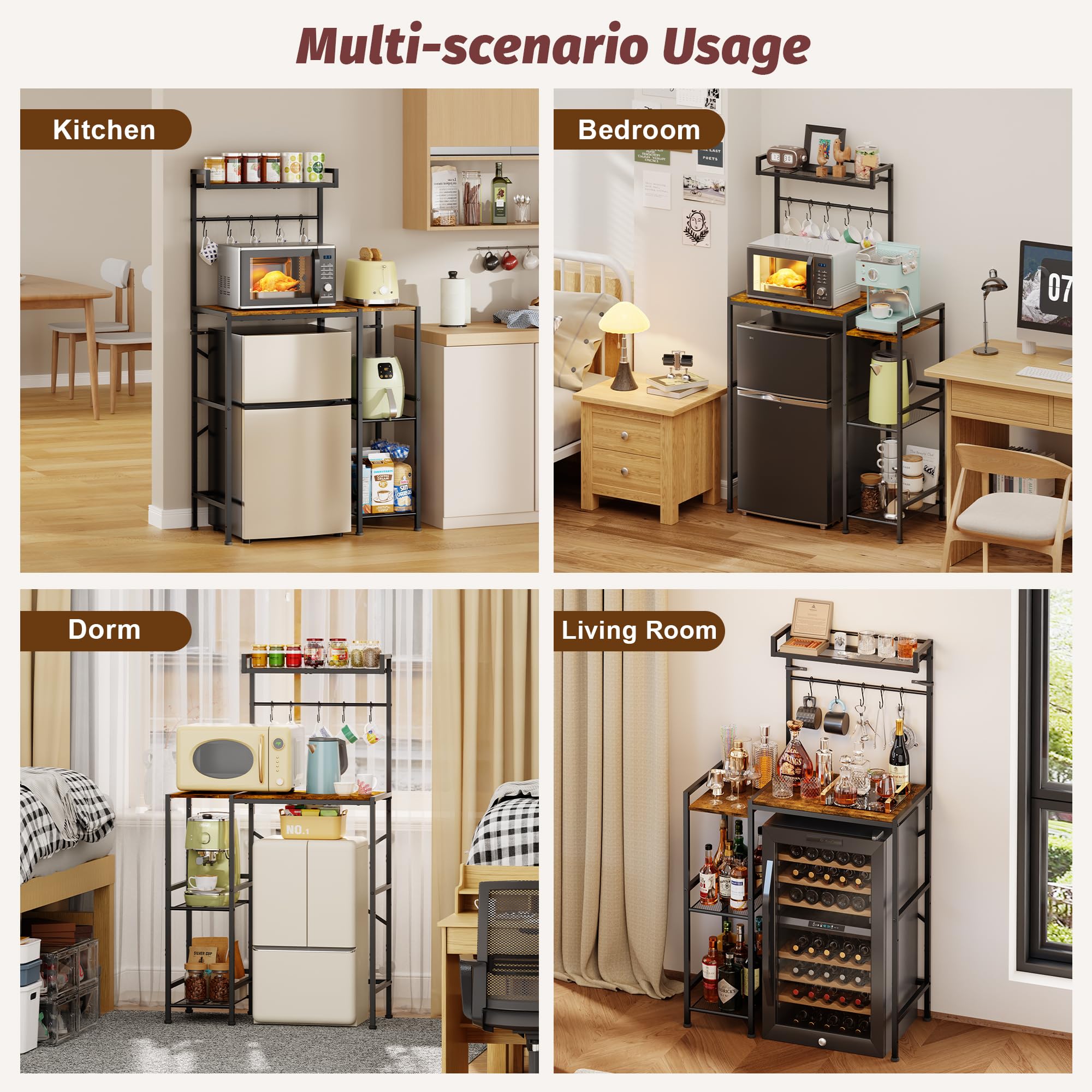 Yuyetuyo fridge bay holding a mini fridge to maximize vertical space benefit
