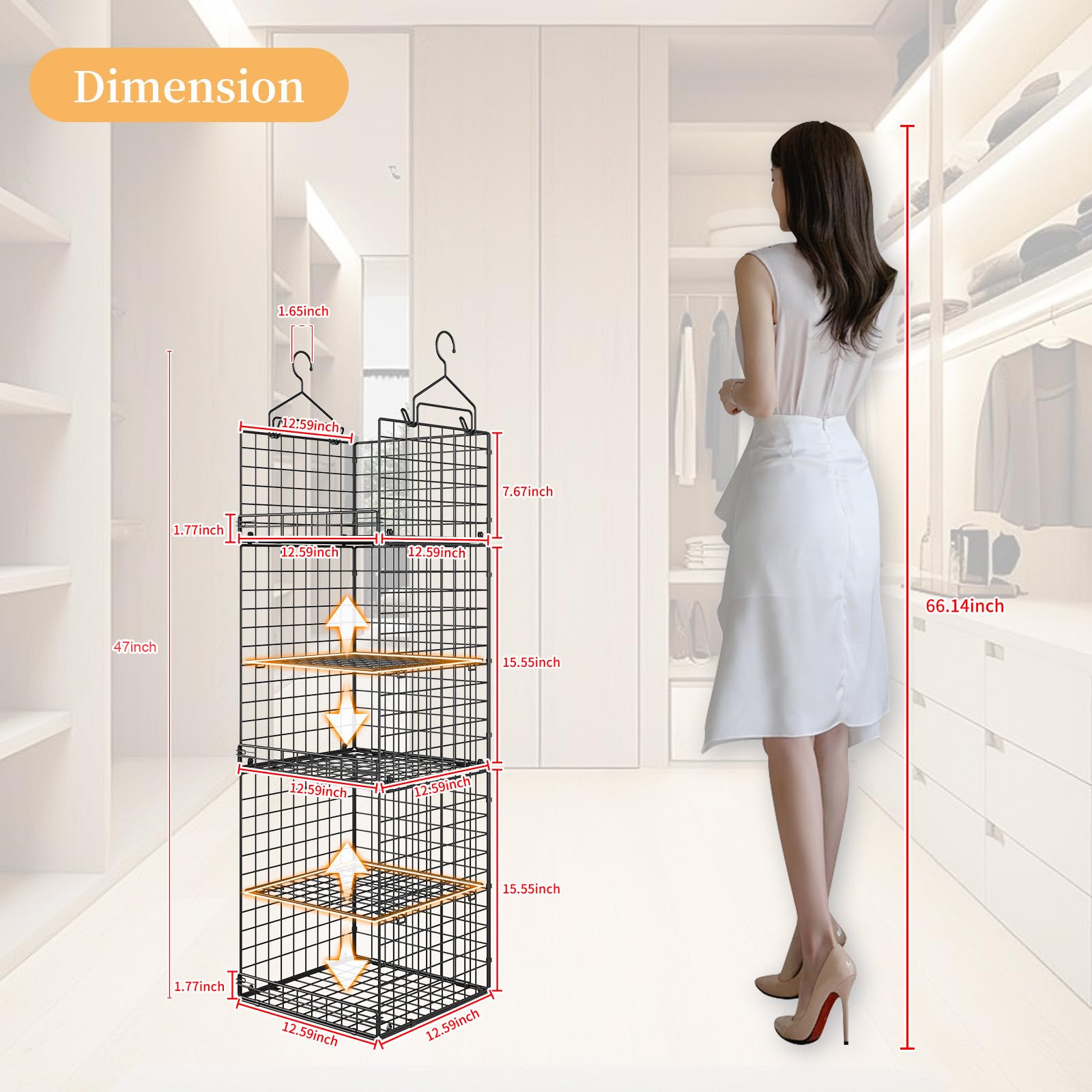 Yuyetuyo single basket placed on shelf showing flexible placement options