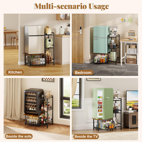 Yuyetuyo side shelf loaded with appliances demonstrating space-saving benefit