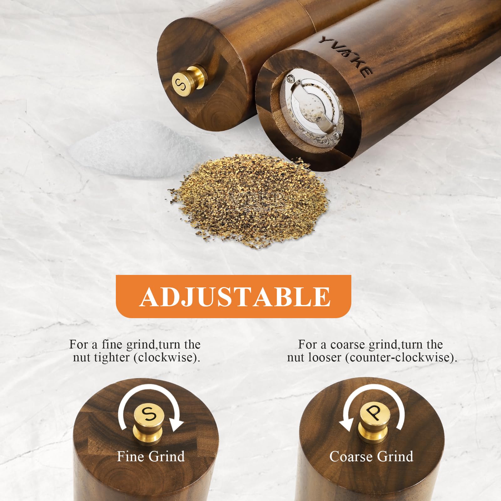 YVAKE top knob with S and P engraving for easy identification benefit