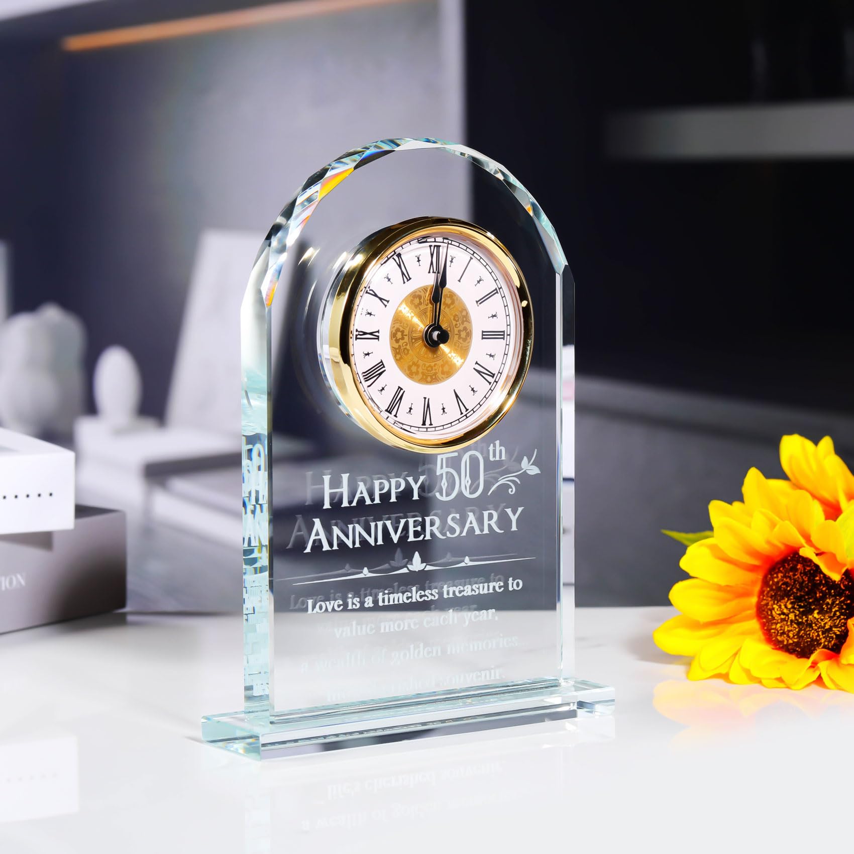 YWHL anniversary clock in living room conveying warm decorative impact