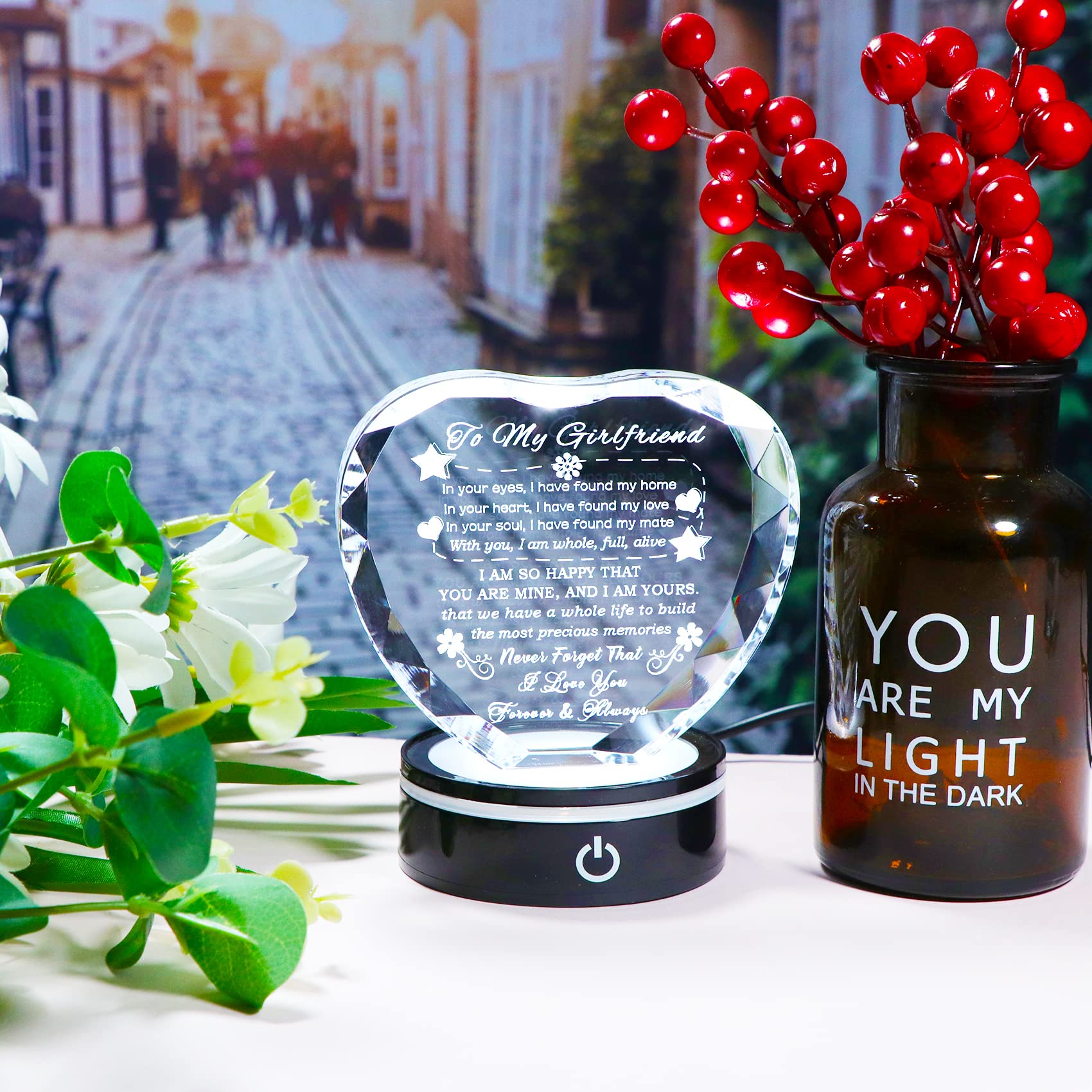 YWHL bedside lifestyle display creating a warm, romantic ambiance