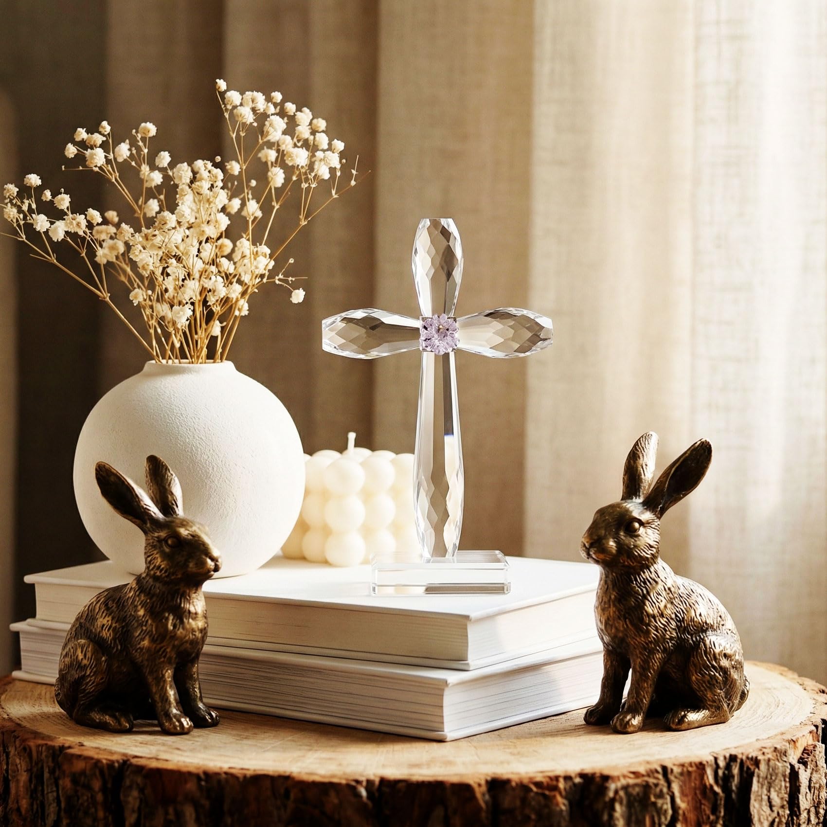 YWHL cross with cleaning cloth and card showing easy maintenance and gifting