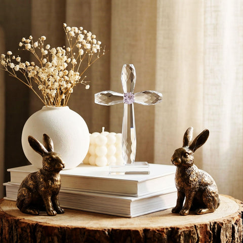 YWHL cross with cleaning cloth and card showing easy maintenance and gifting