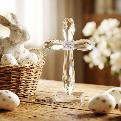 YWHL cross displayed on chapel shelf adding subtle reverence and focus