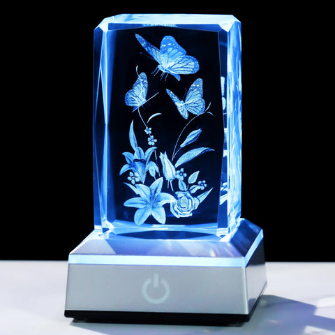 YWHL crystal figurine front view showing butterfly detail and elegant display benefit