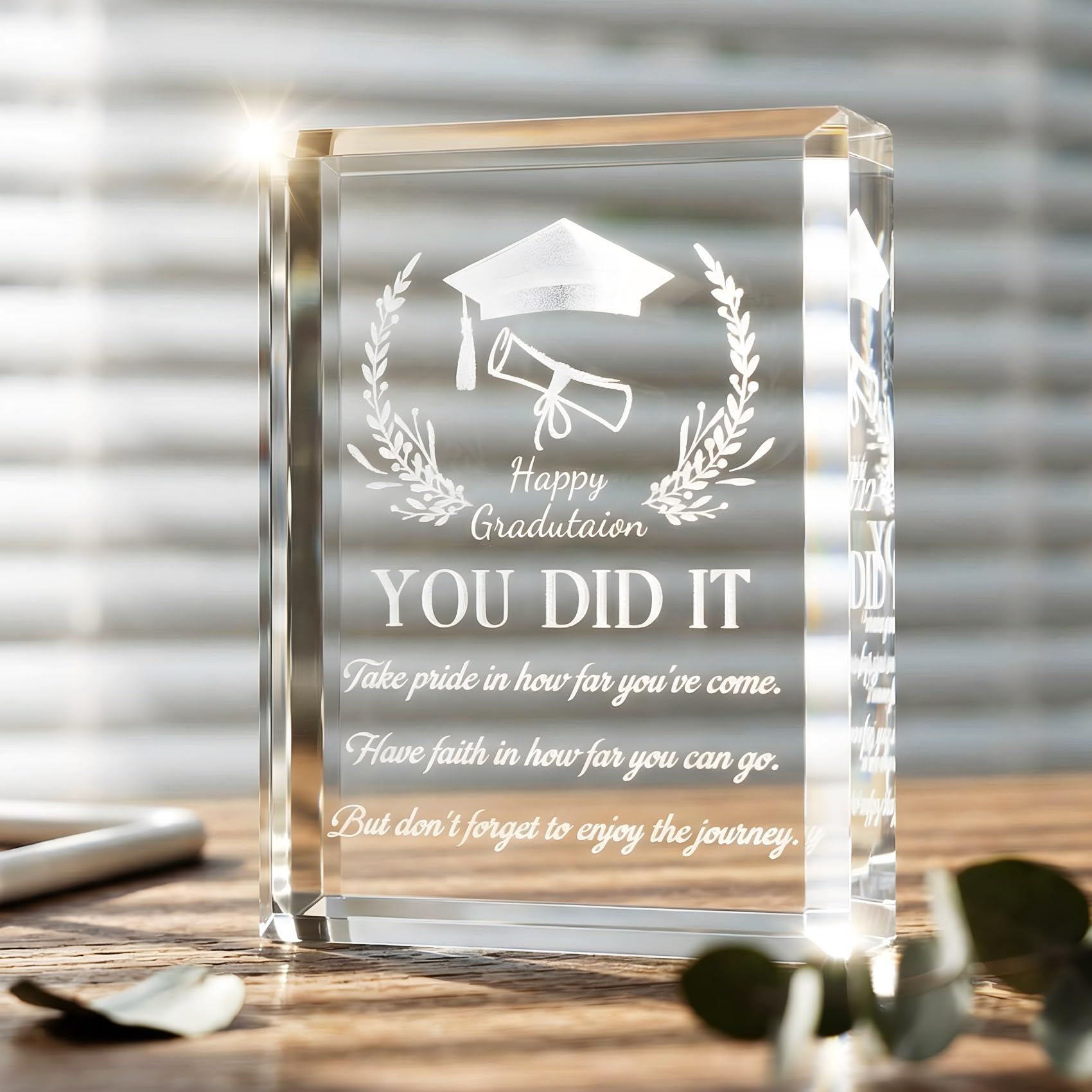 YWHL crystal on shelf decor setting enhancing home or office ambiance