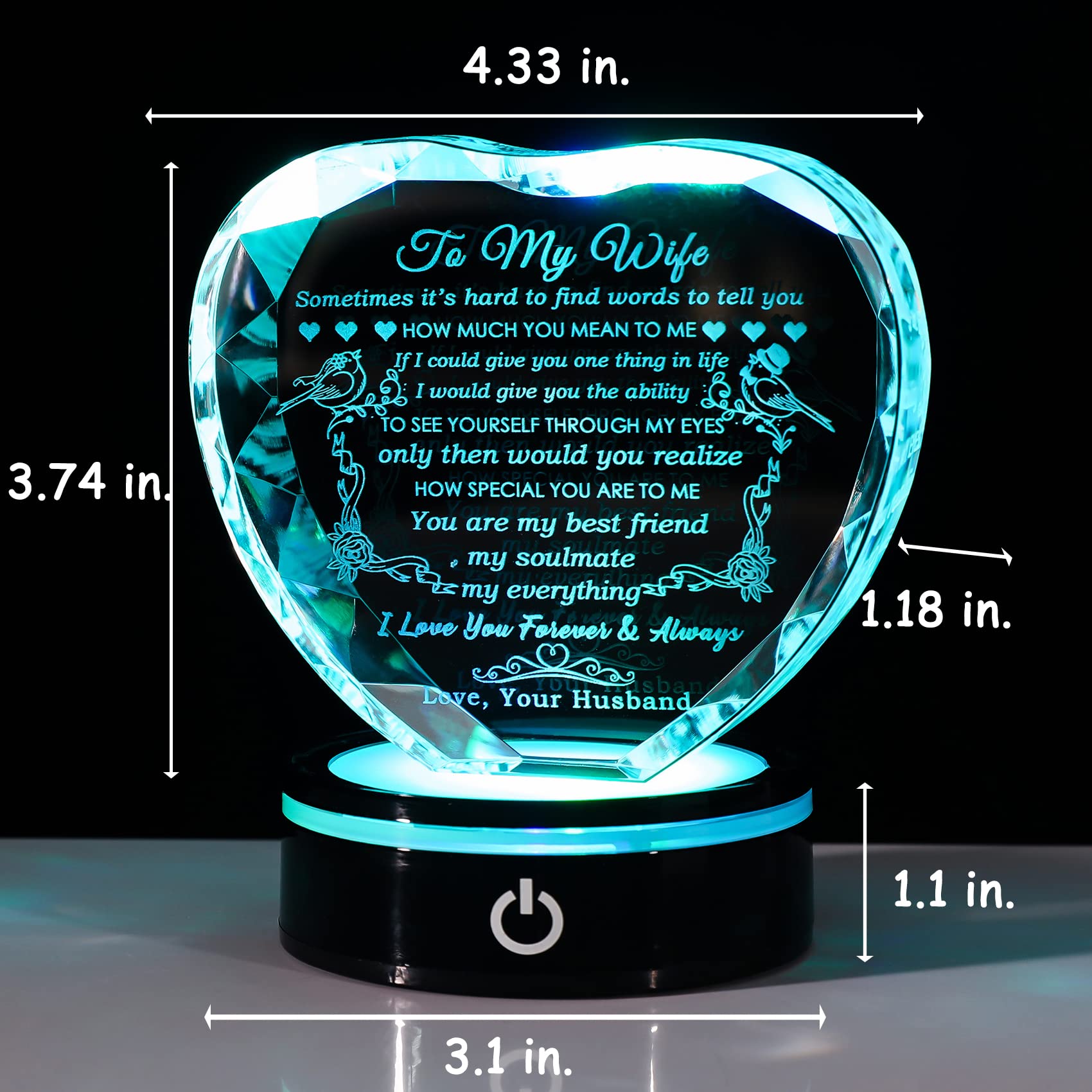 YWHL interior laser engraving detail highlighting permanent personalized message benefit