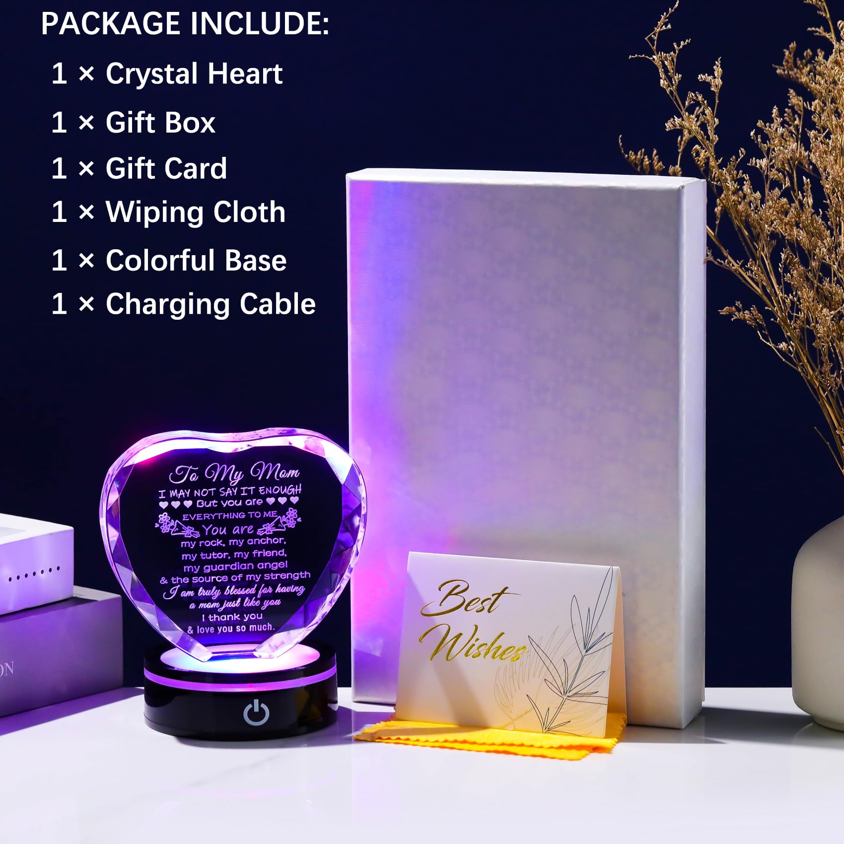 YWHL gift box open with blank card and cloth, simplifies gift giving