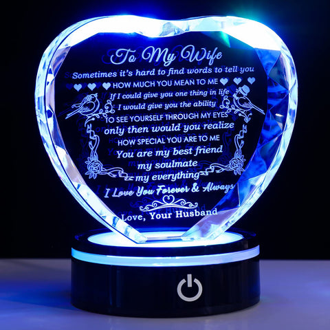 YWHL crystal heart front view showcasing clear facets and elegant shape for gifting