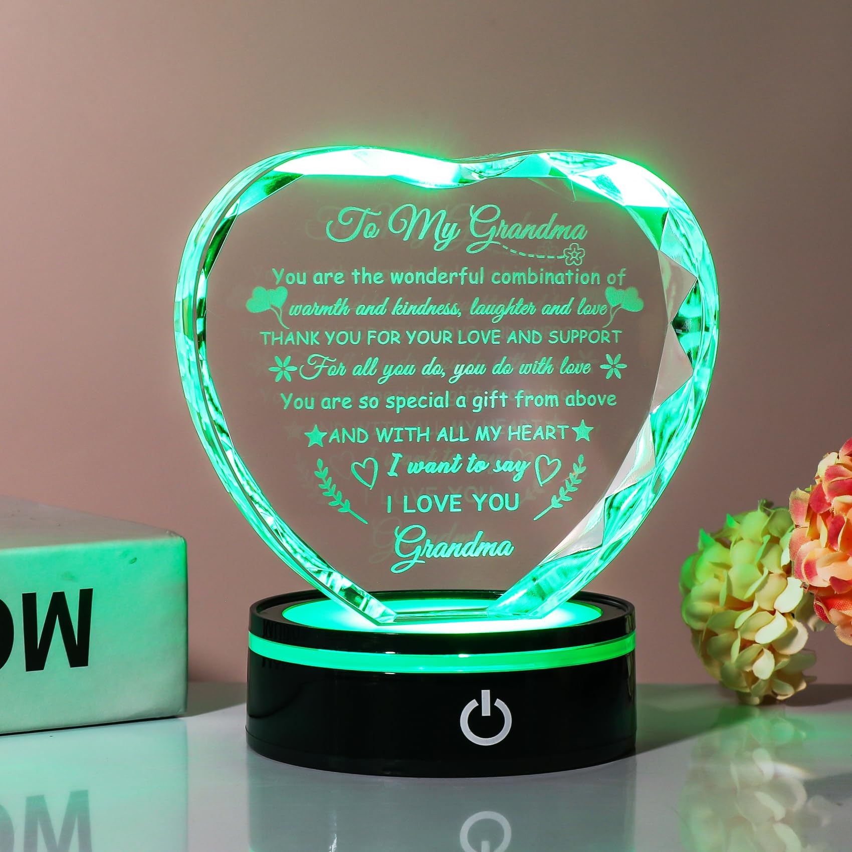 YWHL LED base displaying color cycle to create calming ambiance