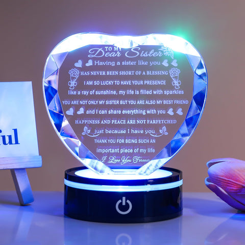 YWHL heart on LED base displaying colorful lighting for romantic atmosphere