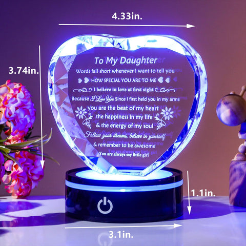 YWHL crystal with blank card and cloth illustrating ready-to-gift convenience