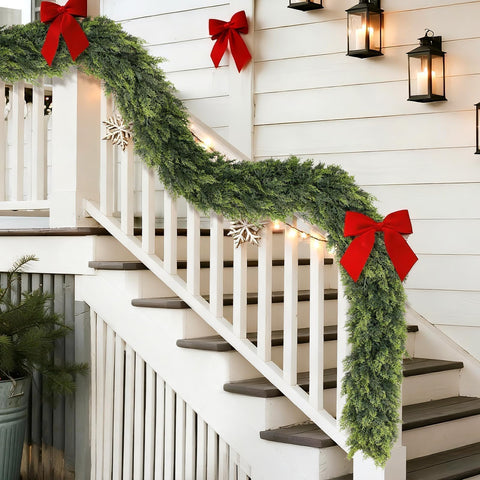 YXZZWL cedar garland used as table runner to elevate dining display