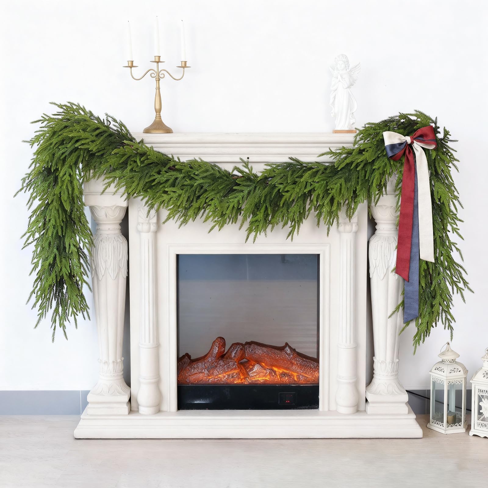 YXZZWL garland decorated with lights and ribbon creating ambiance