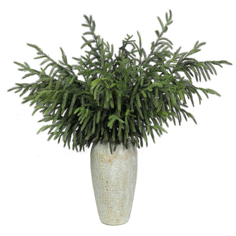 YXZZWL front view of 8-pack Norfolk pine branches shows full bundle benefit