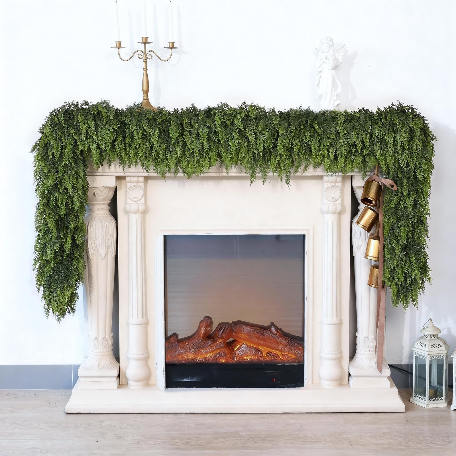 yxzzwl mantel display with lights demonstrating festive ambience and easy styling