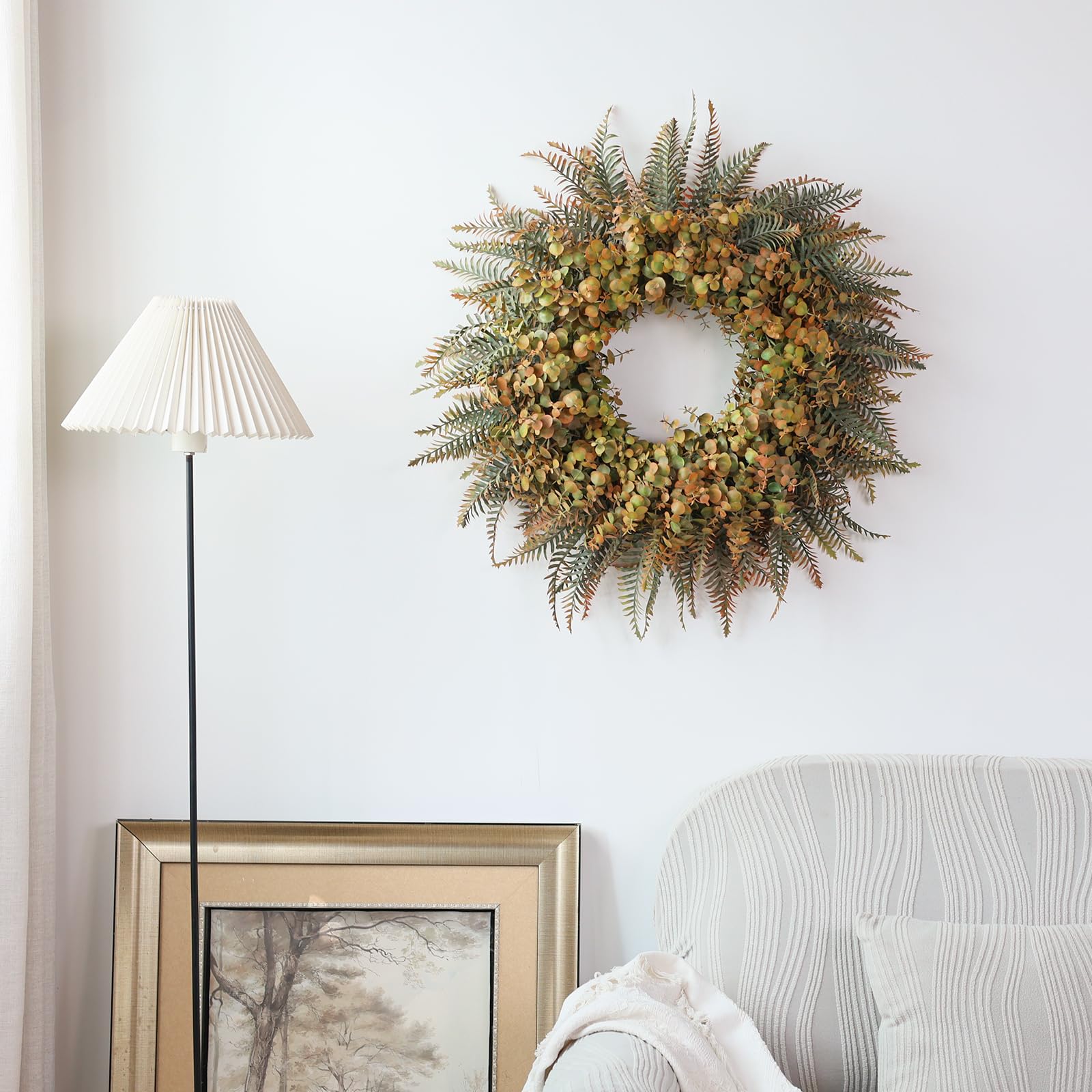 YXZZWL wreath scaled on a standard door for size and fit reference