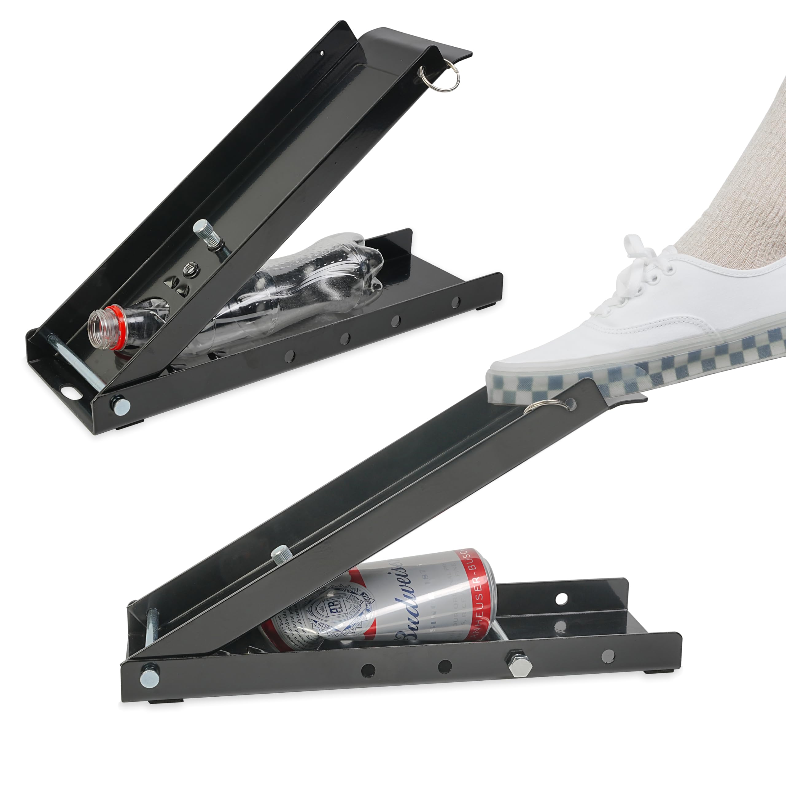 YYDS front view showing sturdy all-metal frame and compact footprint for easy recycling