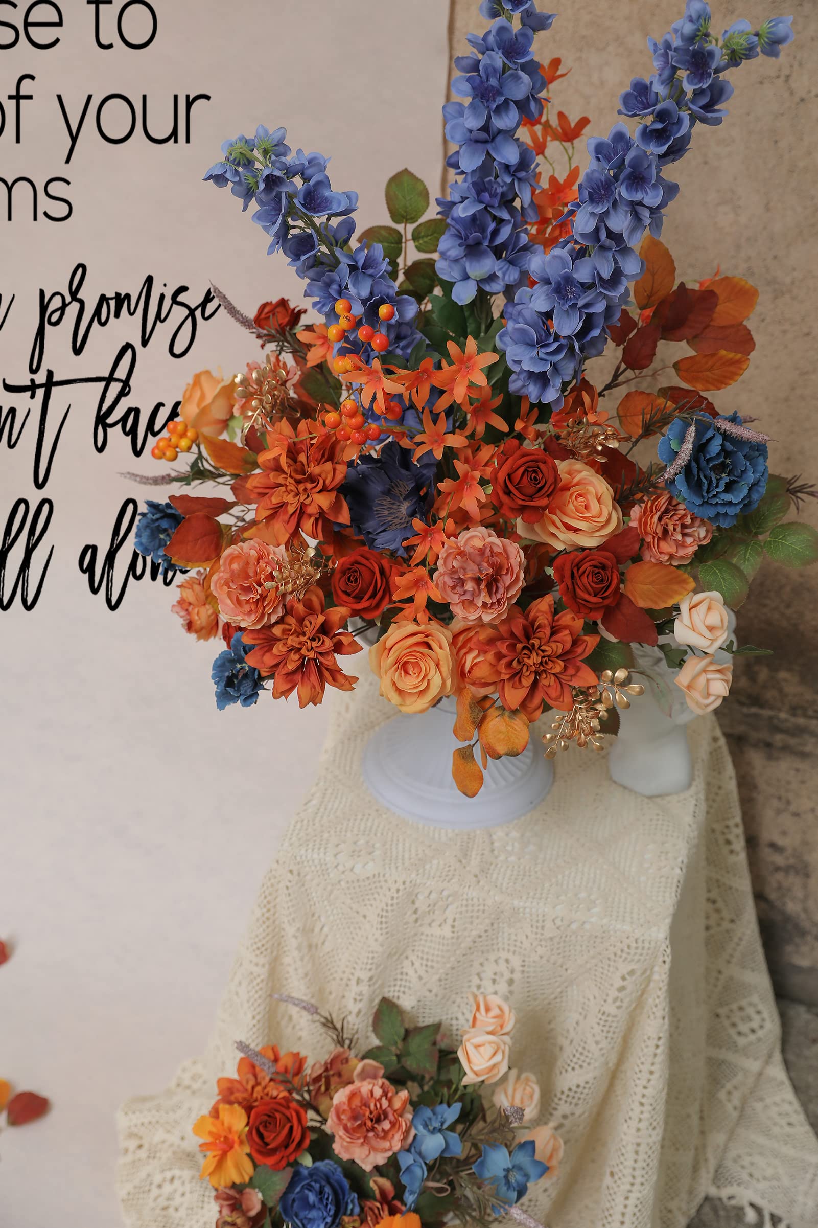 YYHUAWU assembled bouquet in wedding setting demonstrating finished look