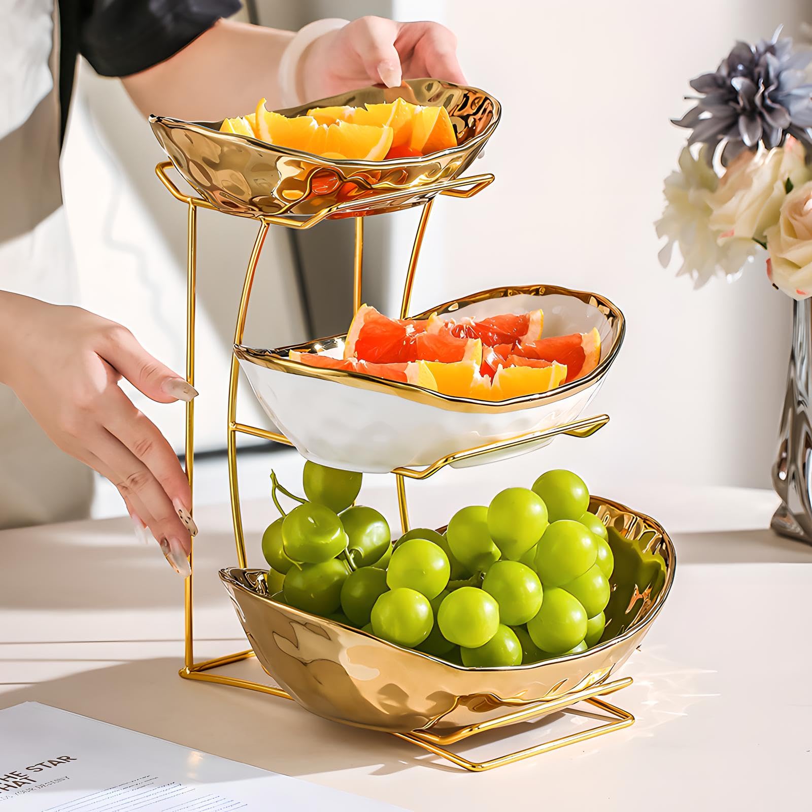 YYW bowls filled with fruit display offers tidy multi-level serving benefit