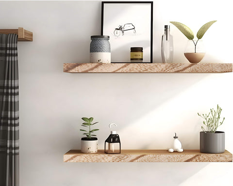 YYWUOJJ shelf next to a book for scale, helps visualize real-world dimensions