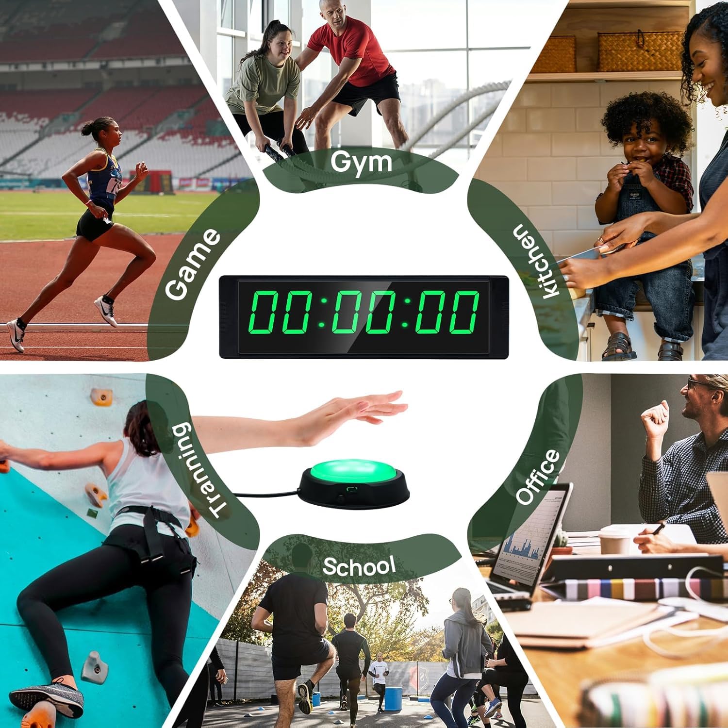 YZ gym timer placed in a home gym setting demonstrating portable use