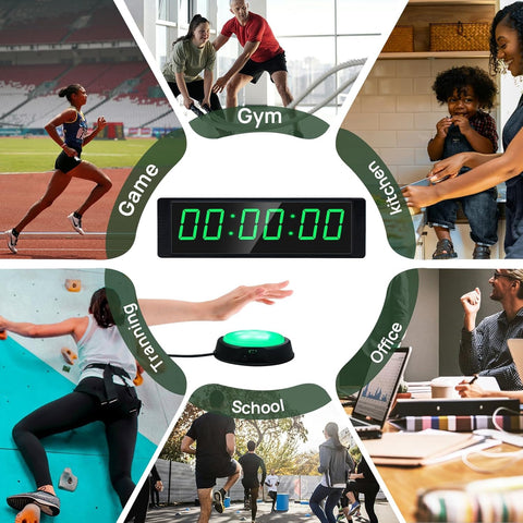 YZ gym timer placed in a home gym setting demonstrating portable use