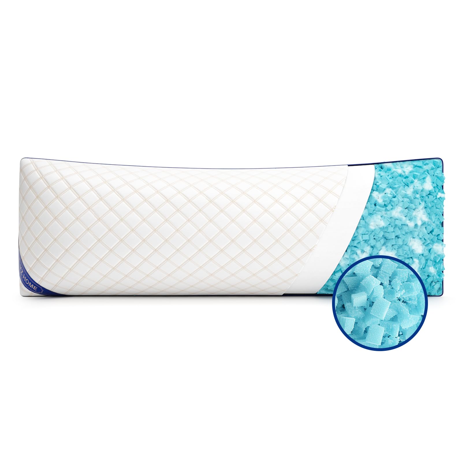 YZ HOME front view of long body pillow showing full-length support and comfort