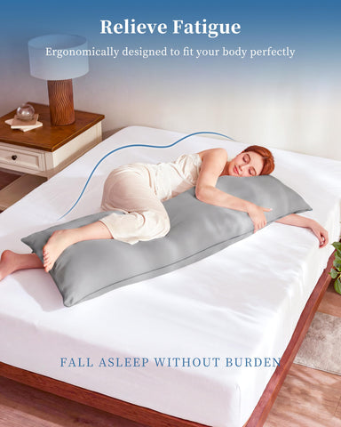 YZ HOME body pillow on bed in lifestyle scene offering cradling comfort for side sleepers