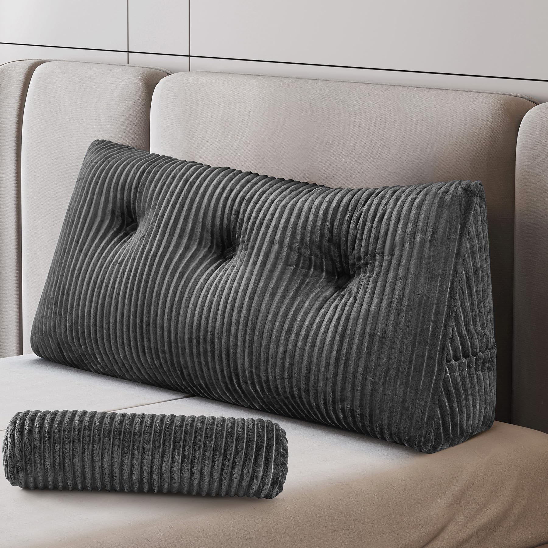 Z-hom front view of twin wedge pillow showing ergonomic support