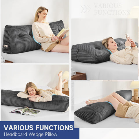 Z-hom in-bed use with person reading demonstrating upright support